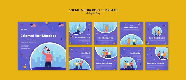 Publicación en redes sociales del día de la independencia de Malasia