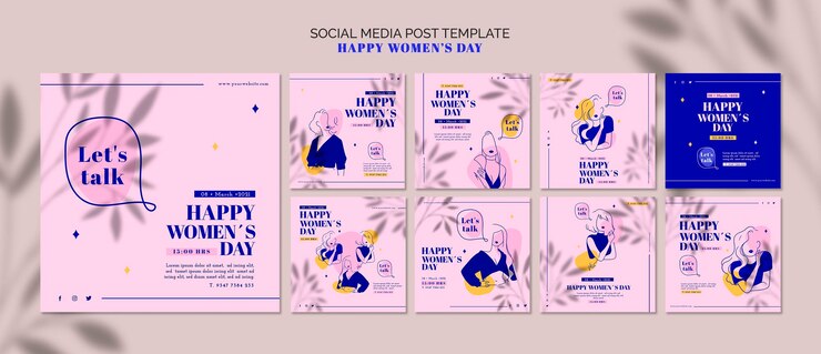 PSD gratuito publicación de redes sociales feliz día de la mujer