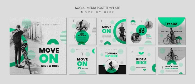 PSD gratuito publicación en redes sociales move by bike