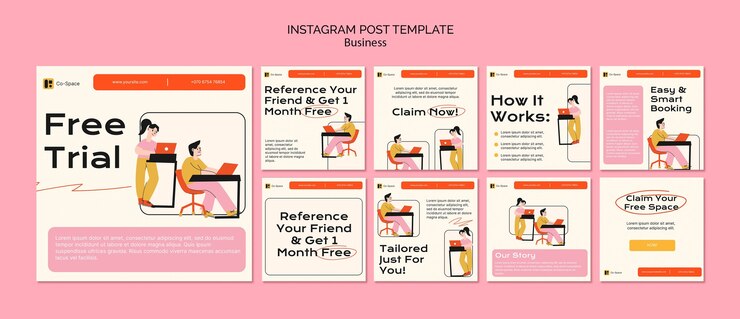 PSD gratuito las publicaciones de estrategia de negocios en instagram