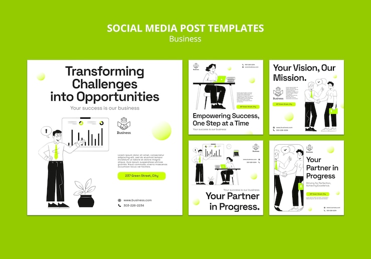 PSD gratuito las publicaciones de estrategia de negocios en instagram