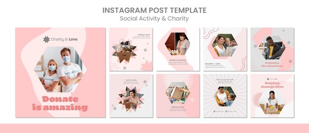 Publicaciones de Instagram de actividad social y benéfica