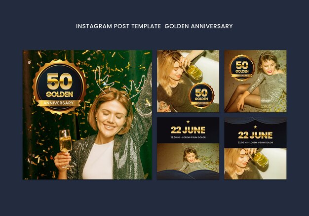 Publicaciones de instagram del aniversario de oro