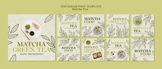 Las publicaciones de Instagram de la bebida de té Matcha.