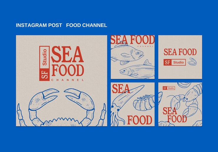 PSD gratuito las publicaciones de instagram del canal de comida