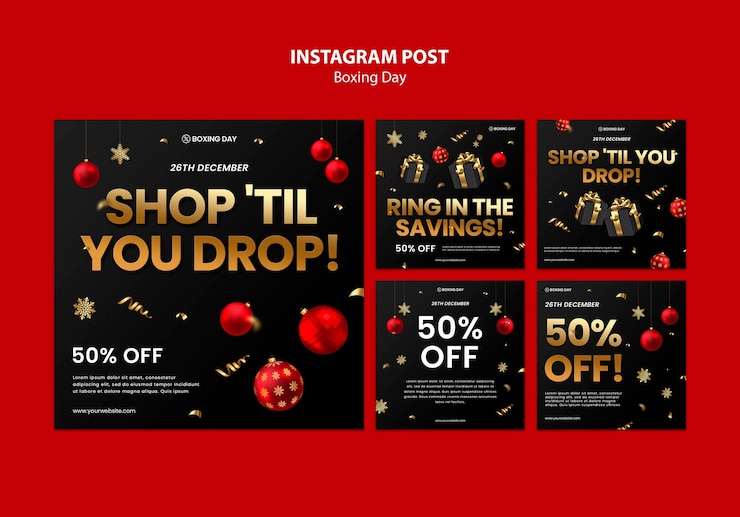 PSD gratuito publicaciones de instagram de celebración del día del boxeo