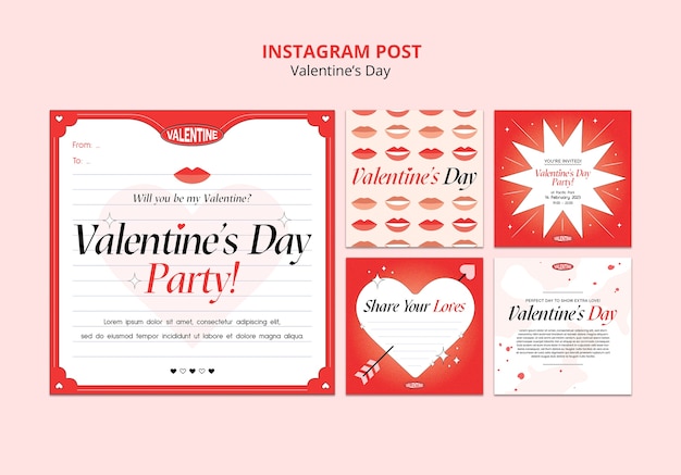 Publicaciones de instagram de celebración del día de san valentín