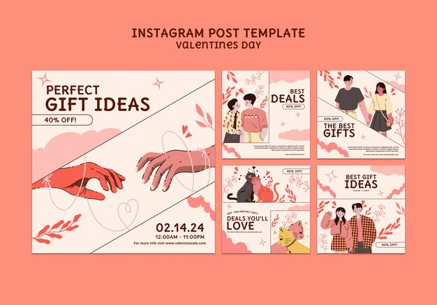 Publicaciones de instagram de celebración del día de san valentín