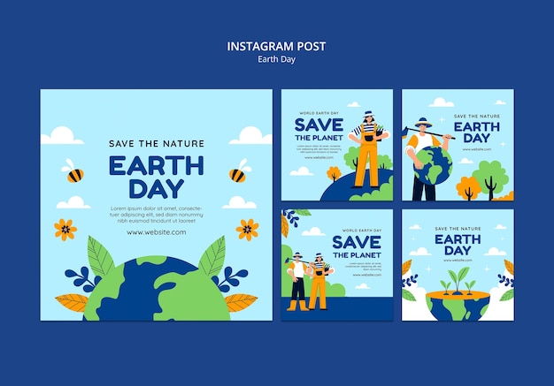 Publicaciones de instagram de celebración del día de la tierra
