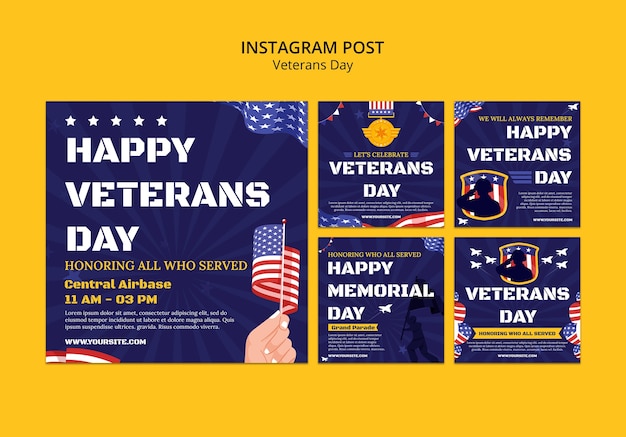 Publicaciones de instagram de celebración del día de los veteranos