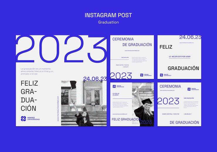 PSD gratuito publicaciones de instagram de celebración de graduación