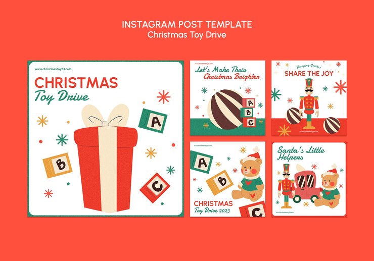 PSD gratuito las publicaciones de instagram de la celebración de navidad