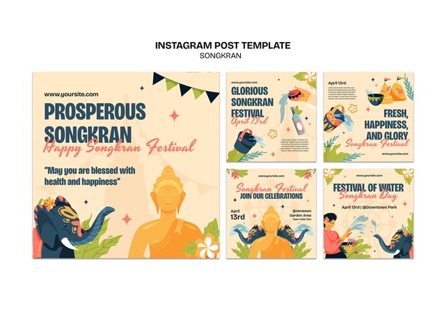 Las publicaciones de Instagram de la celebración de Songkran