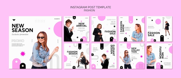 PSD gratuito publicaciones de instagram de colección de moda femenina.