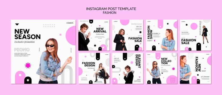 PSD gratuito publicaciones de instagram de colección de moda femenina.