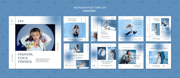 PSD gratuito publicaciones de instagram de colección de moda
