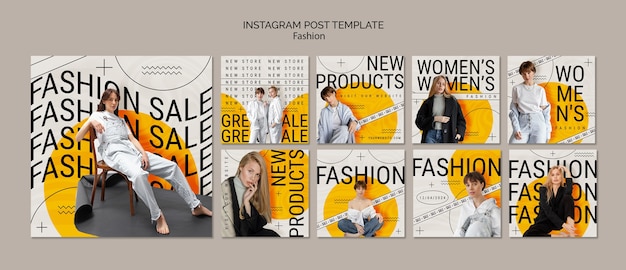 Publicaciones de instagram de la colección de moda.