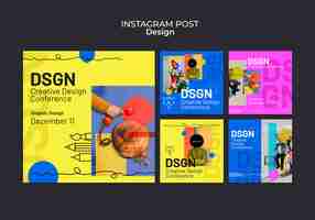 PSD gratuito publicaciones de instagram de concepto de diseño