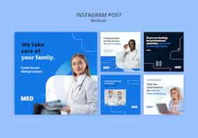 PSD gratuito publicaciones de instagram de concepto médico