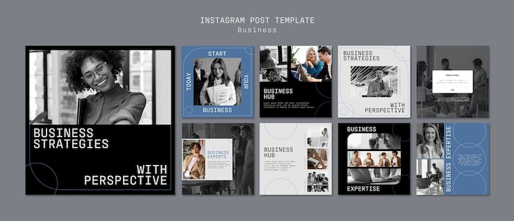 PSD gratuito publicaciones de instagram de concepto de negocio mínimo