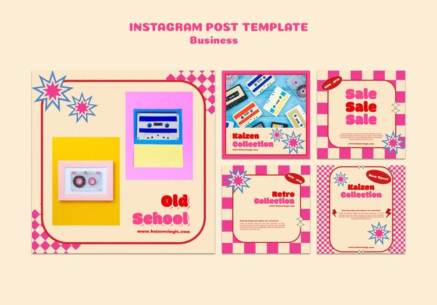 Publicaciones de instagram de concepto de negocio