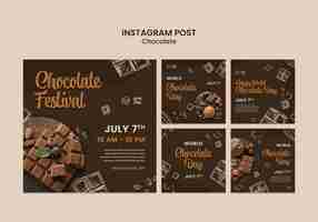 PSD gratuito publicaciones de instagram del día mundial del chocolate