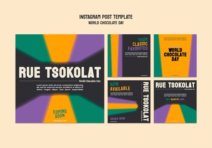 PSD gratuito publicaciones de instagram del día mundial del chocolate