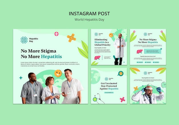 PSD gratuito publicaciones de instagram del día mundial de la hepatitis