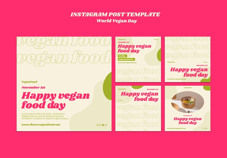 PSD gratuito publicaciones de instagram del día mundial vegano