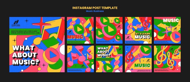 PSD gratuito publicaciones de instagram de entretenimiento musical.