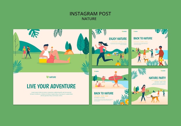Publicaciones de instagram de entretenimiento en la naturaleza