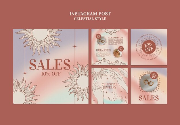 Publicaciones de instagram de estilo celestial