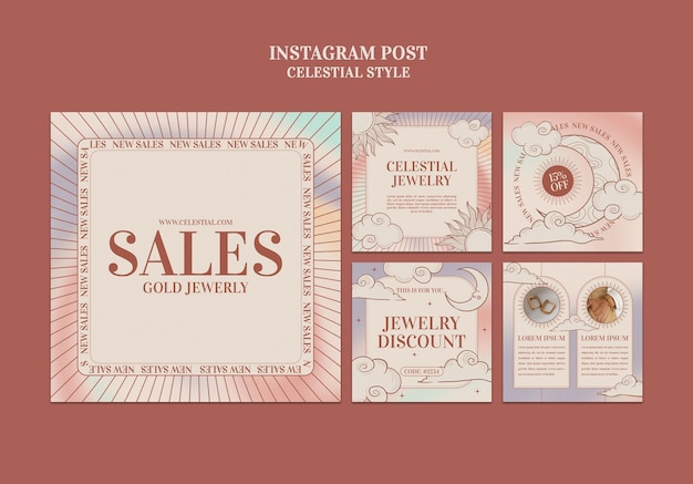 Publicaciones de instagram de estilo celestial