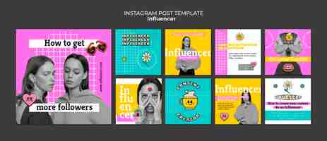 PSD gratuito publicaciones de instagram de estilo de vida de influencers