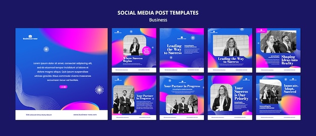 PSD gratuito publicaciones de instagram de estrategia empresarial