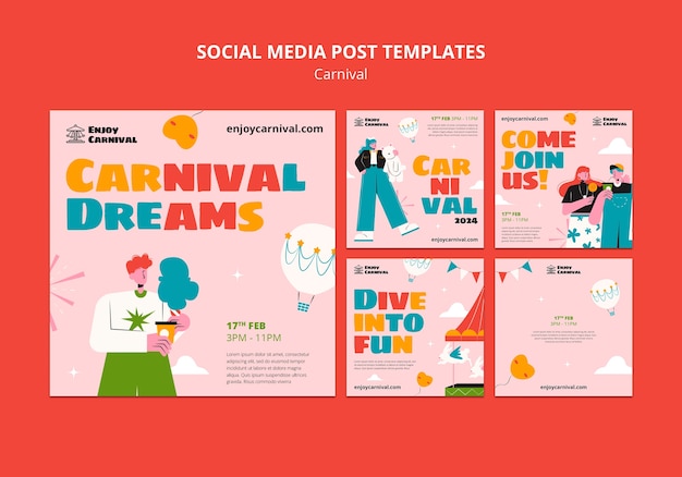 Las publicaciones de Instagram de eventos de carnaval