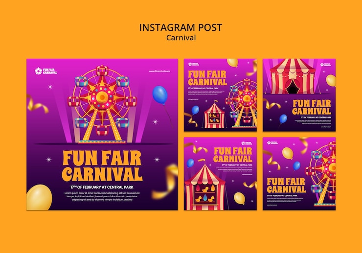 PSD gratuito las publicaciones de instagram de eventos de carnaval