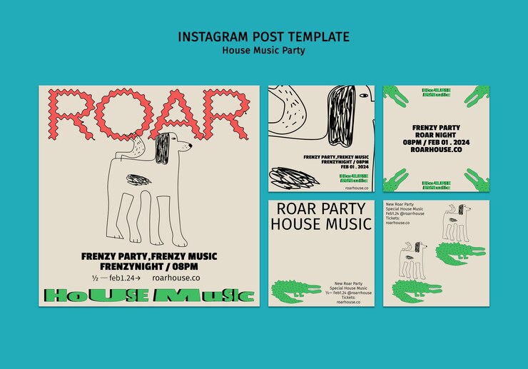 PSD gratuito las publicaciones de instagram de las fiestas de música house