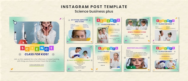 PSD gratuito publicaciones de instagram de investigación científica