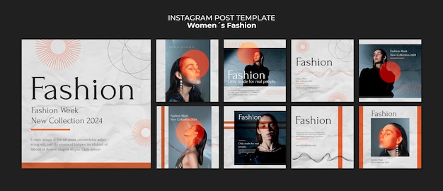 PSD gratuito publicaciones de instagram de moda femenina.