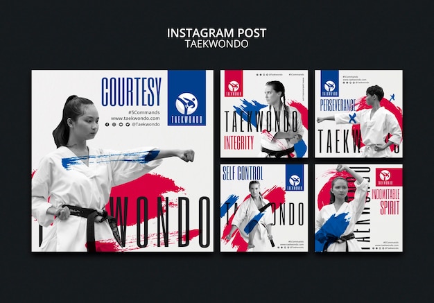 Publicaciones de instagram de práctica de taekwondo