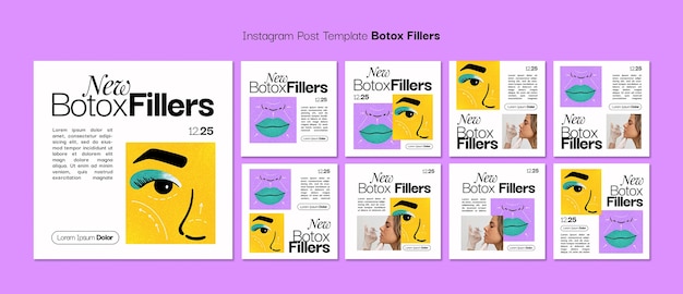 Publicaciones de instagram de relleno de botox texturizado