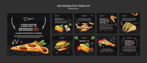 Publicaciones de instagram de restaurante de comida deliciosa