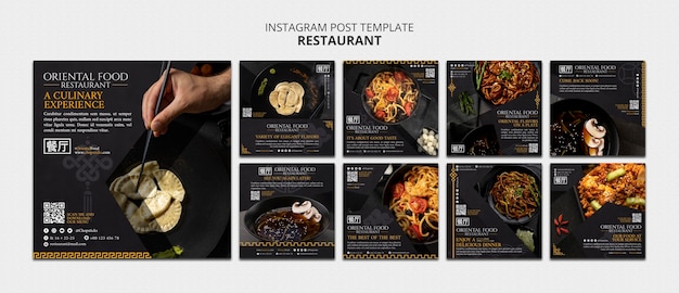 PSD gratuito publicaciones en instagram de restaurantes de comida deliciosa