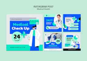 PSD gratuito publicaciones de instagram de salud médica