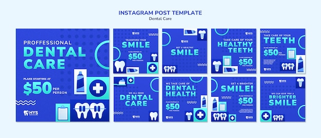 Publicaciones de instagram sobre cuidado dental.