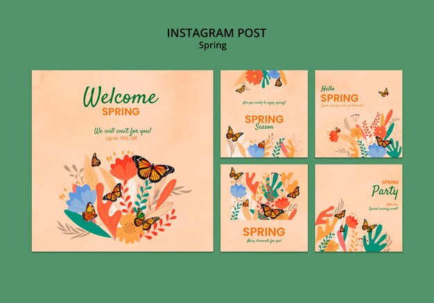 Publicaciones de instagram de la temporada de primavera.