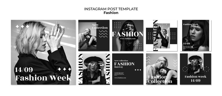PSD gratuito publicaciones de instagram de tendencias de moda de diseño plano