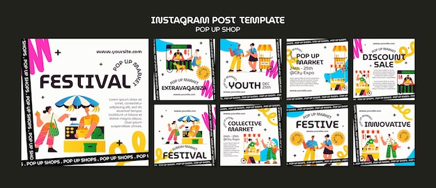 PSD gratuito publicaciones de instagram de tienda emergente