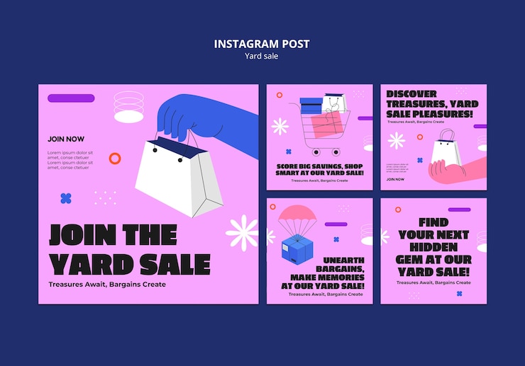 PSD gratuito las publicaciones de instagram de venta de patio